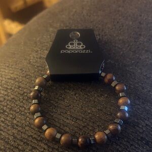 Paparazzi Men's Wood and Metallic Beaded Bracelet
